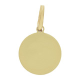 Small Infant Baptism Pendant Round 12mm Yellow Gold 14k [P001-002]