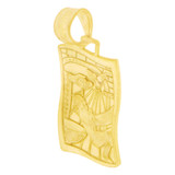 Infant Baptism Pendant Rectangle Medal 13mm Yellow Gold 14k [P001-020]