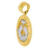 Holy Family Baptism Pendant Round 17mm Yellow Gold 14k [P001-030]