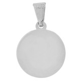 Infant Baptism Pendant Round Medal 14mm White Gold 14k [P001-054]