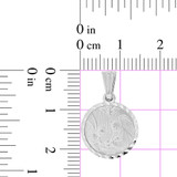 Infant Baptism Pendant Round Medal 14mm White Gold 14k [P001-054]