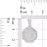 Infant Baptism Pendant Octagon Medal 15mm White Gold 14k [P001-056]