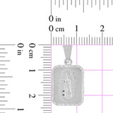 Virgin Guadalupe Pendant Rectangle Medal 13mm White Gold 14k [P001-067]