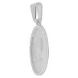 Infant Baptism Pendant Oval Medal 13mm White Gold 14k [P001-069]