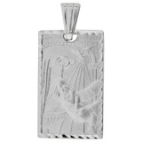 Infant Baptism Pendant Rectangle Medal 13mm White Gold 14k [P001-070]