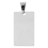 Infant Baptism Pendant Rectangle Medal 13mm White Gold 14k [P001-070]