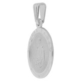 Saint Jude San Judas Tadeo Pendant Round Medal 17mm White Gold 14k [P001-071]