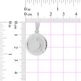 Saint Jude San Judas Tadeo Pendant Round Medal 17mm White Gold 14k [P001-071]