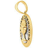 My First Communion Pendant Black Resin Oval 13mm Yellow Gold 14k [P002-033]