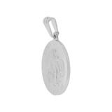 Saint Michael Medal Pendant Round 18mm White Gold 14k [P003-051]