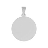 Saint Michael Medal Pendant Round 18mm White Gold 14k [P003-051]