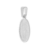 Saint Christopher Medal Pendant Oval 12mm White Gold 14k [P003-074]