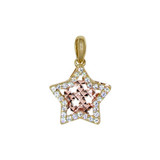 Mini Star Pendant CZ Yellow and Rose Gold 14k [P003-104]