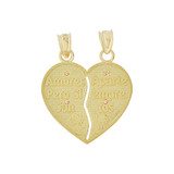 Sharing Heart Te Amo Virgin Guadalupe Pendant 20mm Yellow and Rose Gold 14k [P004-016]