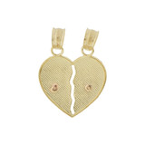 Sharing Heart Rose Te Amo Pendant Love Charm 16mm Tricolor Gold 14k [P004-025]