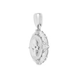 Fancy Girl Praying Pendant CZ 19mm White Gold 14k [P005-069]