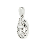 First Communion Pendant CZ Holy Grail Medal 15mm White Gold 14k [P005-072]