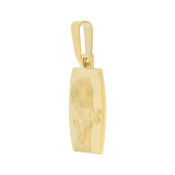 Praying Girl Pendant Rectangular Medal 15mm Yellow Gold 14k [P006-005]