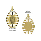 Virgin Guadalupe Laser Image Medal Pendant 24mm Yellow Gold 14k [P006-018]