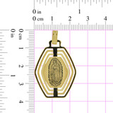 Virgin Guadalupe Laser Image Medal Pendant 24mm Yellow Gold 14k [P006-018]