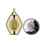 Virgin Guadalupe Laser Image Medal Pendant 24mm Yellow Gold 14k [P006-018]