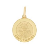 Holy Grail Confirmation Medal Pendant Round 18mm Yellow Gold 14k [P006-024]