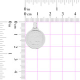 Baptism Engraved Pendant Medal Charm Round 16mm White Gold 14k [P007-053]