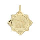 Fancy Rafael Angel Pendant Sparkly Cuts 25mm Wide Yellow Gold 14k [P008-006]