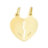 Sharing Heart Two Angel Pendant 22mm Wide  Yellow Gold 14k [P008-007]