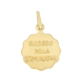 Small Communion Hollow Pendant Medal Round 15mm Wide Yellow Gold 14k [P008-014]