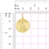 Saint Joseph Medal Pendant Round 18mm Wide Yellow Gold 14k [P008-017]