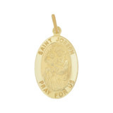 Saint Joseph Medal Pendant Oval 15mm Wide Yellow Gold 14k [P008-018]