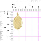 Saint Joseph Medal Pendant Oval 15mm Wide Yellow Gold 14k [P008-018]