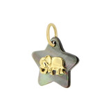 Elephant Enamel Resin Star Pendant 15mm Yellow Gold 14k [P009-015]