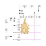 Small Elephant Laser Engraved Pendant 13mm Yellow Gold 14k [P009-024]