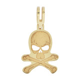 Precision Skull and Bones Pendant Yellow Gold 14k [P010-103]