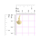 Mini Clam Shell Faux Pearl Pendant 9mm Yellow Gold 14k [P011-002]