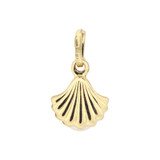 Small Clam Shell Faux Pearl Pendant 11mm Yellow Gold 14k [P011-003]