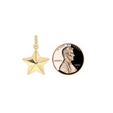 Small Star Pendant Hollow 16mm Yellow Gold 14k [P011-024]