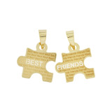 Best Friends Sharing Pendant Puzzle 2 Pieces Yellow Gold 14k [P011-026]