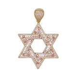 Star of David Pendant CZ Yellow and Rose Gold 14k [P011-049]