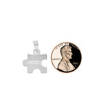 Best Friends Sharing Pendant Puzzle 2 Pieces White Gold 14k [P011-076]