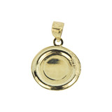 Baptism Christening Pendant Round Yellow Gold 14k [P012-030]