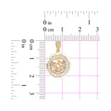 Mi Bautizo Baptism Pendant Round 15mm Tricolor Gold 14k [P012-038]