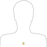 Jesus Christ Face Pendant Round Medal CZ 22mm Yellow Gold 14k [P013-041]