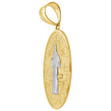 Saint Benedict Medal Pendant Oval 21mm Yellow Gold 14k [P013-105]