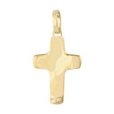 Cross Crucifix Pendant 17mm Yellow and White Gold 14k [P015-007]