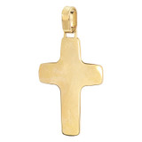 Cross Crucifix Pendant 24mm Yellow and White Gold 14k [P015-009]