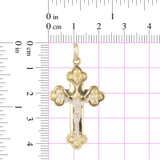 Fancy Cross Crucifix Pendant Yellow and White Gold 14k [P016-004]