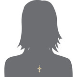 Fancy Cross Crucifix Pendant Yellow and White Gold 14k [P016-004]